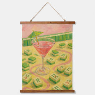 Mahjong Chic Impressionistische Olie Schildering C Hangend Wandkleed