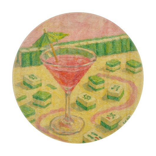 Mahjong Chic Schilderij Cocktail  Snijplank (Voorkant)