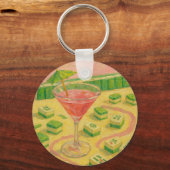 Mahjong Chic Schildering Cocktail  Sleutelhanger (Voorkant)