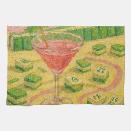 Mahjong Chic Schildering Cocktail Theedoek (Horizontaal)