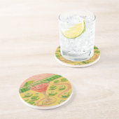 Mahjong Chic Schildering Cocktail Zandsteen Onderzetter (Zijkant)