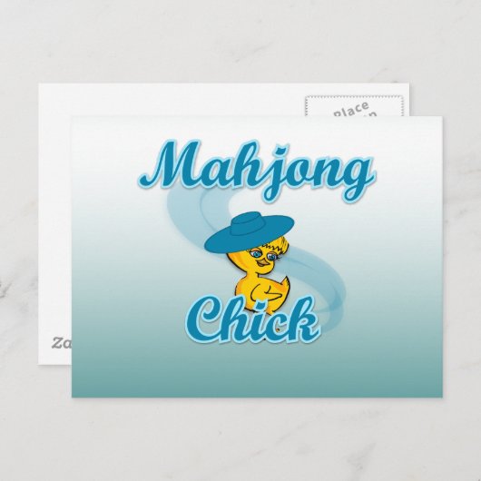 Mahjong Chick #3 Briefkaart (Voorkant / Achterkant)