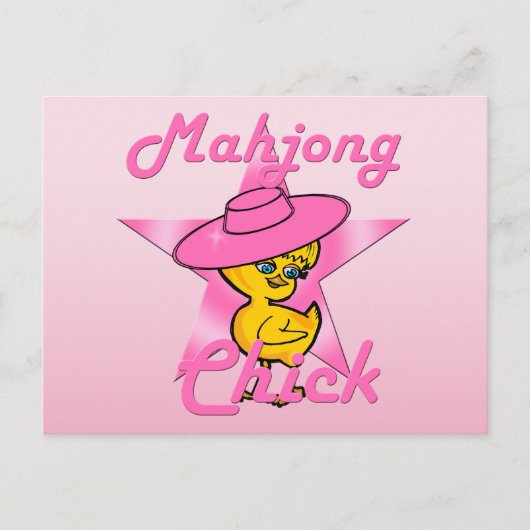 Mahjong Chick #8 Briefkaart (Voorkant)
