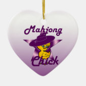 Mahjong Chick #9 Keramisch Ornament (Voorkant)