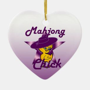 Mahjong Chick #9 Keramisch Ornament