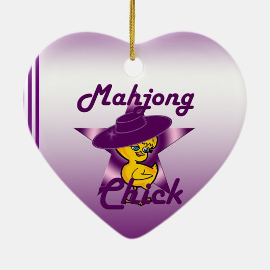 Mahjong Chick #9 Keramisch Ornament (Achterkant)