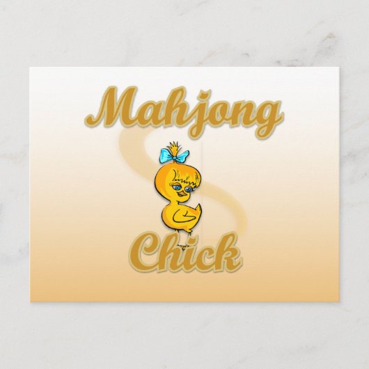 Mahjong Chick Briefkaart (Voorkant)