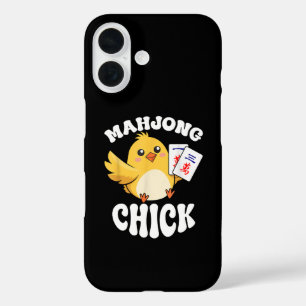 Mahjong Chick Chinese bord Speler iPhone 16 Hoesje