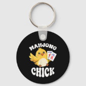 Mahjong Chick Chinese bord Speler Sleutelhanger (Voorkant)