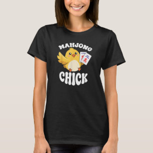 Mahjong Chick Chinese bord Speler T-shirt
