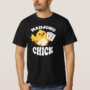 Mahjong Chick Chinese bord Speler T-shirt