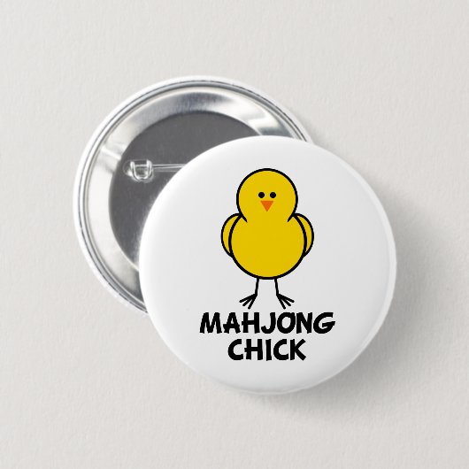 Mahjong Chick Ronde Button 5,7 Cm (Voorkant /achterkant)