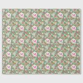 Mahjong Chinoiserie Floral Monogram Personalized Cadeaupapier (Vlak)