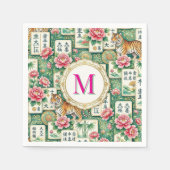 Mahjong Chinoiserie Tiger Monogram Personalized Servet (Voorkant)