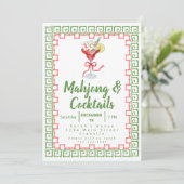 Mahjong & Cocktails Kerstfeest Waterverf (Staand voorkant)