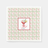 Mahjong Cocktails Kerstmis Grandmillennial Green Servet (Voorkant)