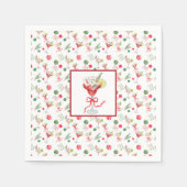 Mahjong & Cocktails Kerstmis Grandmillennial Servet (Voorkant)