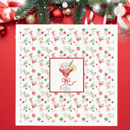 Mahjong & Cocktails Kerstmis Grandmillennial Servet