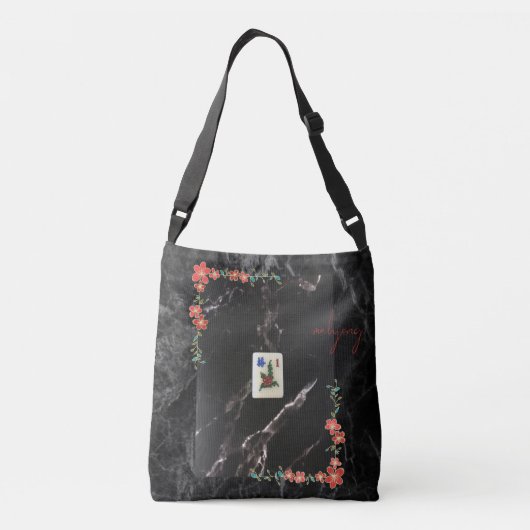 Mahjong Crossbody Bag Floral over Marble Design Crossbody Tas (Achterkant)