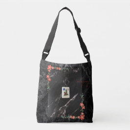 Mahjong Crossbody Bag Floral over Marble Design Crossbody Tas