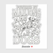 Mahjong & Dalmatische Hond Liefhebber Cadeau Sticker (Vel)