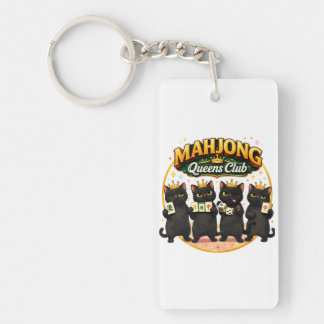 Mahjong Damesclub Schattige Zwarte Katten Sleutelhanger