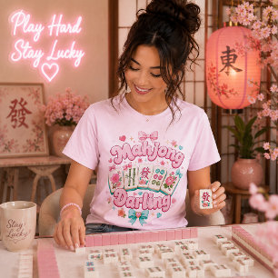 Mahjong Darling Roze en Mint Unisex T-shirt