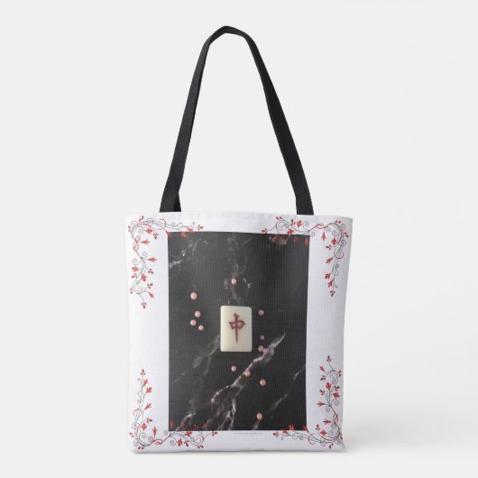 Mahjong de canvas tas met de rode draak (Achterkant)