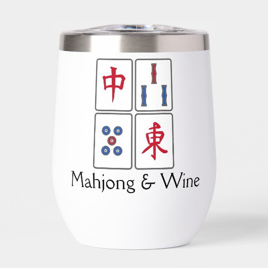 Mahjong Design Thermische Wijn Tumbler (Voorkant)