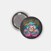 Mahjong Diva Funny Women's Magneet (Voorkant / Achterkant)