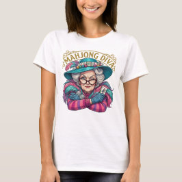Mahjong Diva Funny Women's T-shirt
