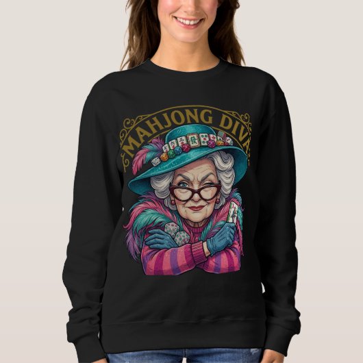 Mahjong Diva Funny Women's Trui (Voorkant)