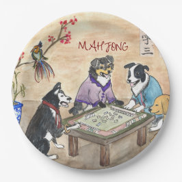 Mahjong Dogs - Papieren Bordje