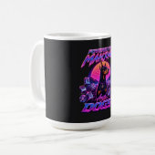 Mahjong & Dogs Synthwave Doberman Kunst Koffiemok (Voorkant links)