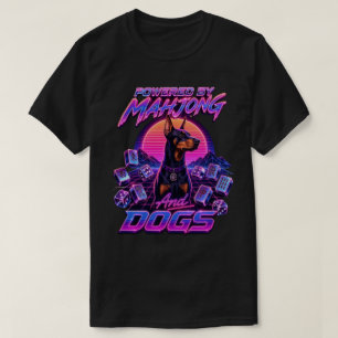 Mahjong & Dogs Synthwave Doberman Kunst T-shirt