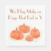 Mahjong Dot Crack Bam Waterverf Pompoenen Servet (Voorkant)