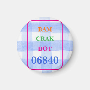 Mahjong Dot Crak Bam Blauw Postcode controleren Magneet