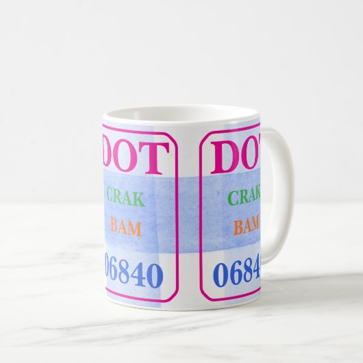 Mahjong Dot Crak Bam Bold Kleuren Waterverf Check Koffiemok (Voorkant rechts)