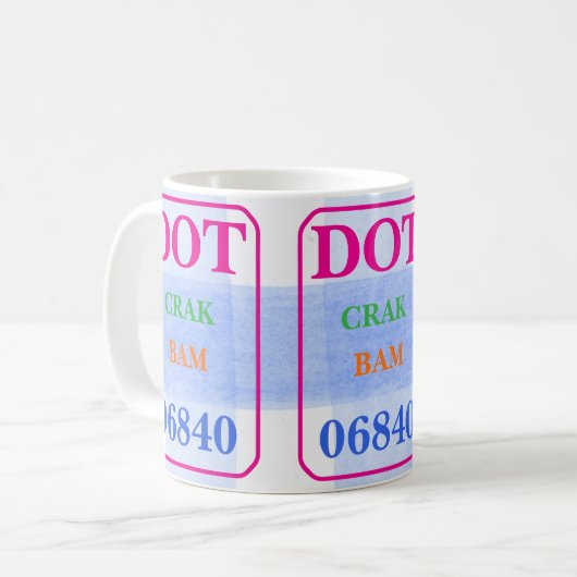 Mahjong Dot Crak Bam Bold Kleuren Waterverf Check Koffiemok (Voorkant links)