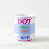 Mahjong Dot Crak Bam Bold Kleuren Waterverf Check Koffiemok (Center)