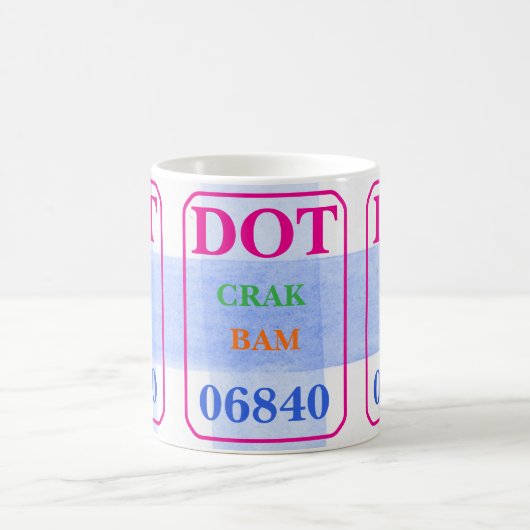 Mahjong Dot Crak Bam Bold Kleuren Waterverf Check Koffiemok (Center)