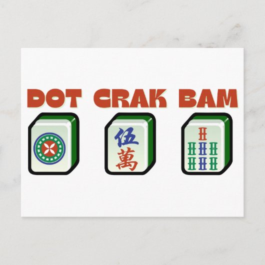 Mahjong Dot Crak Bam Briefkaart (Voorkant)