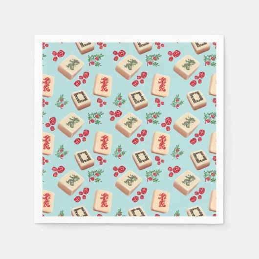 Mahjong Dragon Tegel Papier servetten (Voorkant)