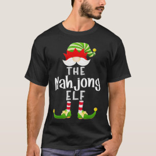 Mahjong Elf Group Kerstmis Funny Pajama Partij T-shirt