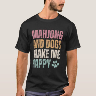Mahjong en honden maken me vrolijk grappig t-shirt