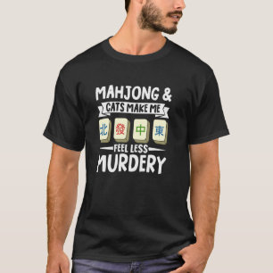Mahjong En Katten Mahjong Speler Funny Mahjong Lie T-shirt