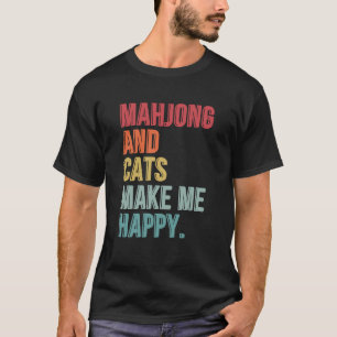 Mahjong en katten maken me vrolijk t-shirt