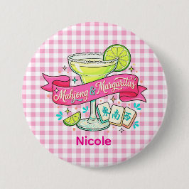 Mahjong en Margaritas Game Night Cocktail Ronde Button 7,6 Cm