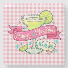 Mahjong en Margaritas Game Night Cocktail Stenen Onderzetter