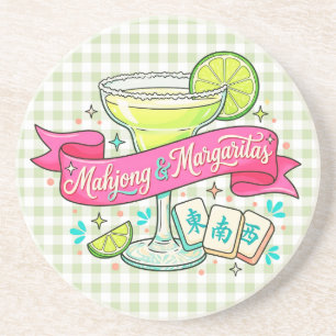 Mahjong en Margaritas Game Night Cocktail Zandsteen Onderzetter
